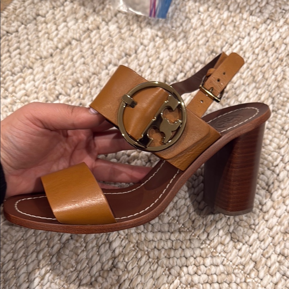 Tory Burch Brown Leather Heeled Sandals